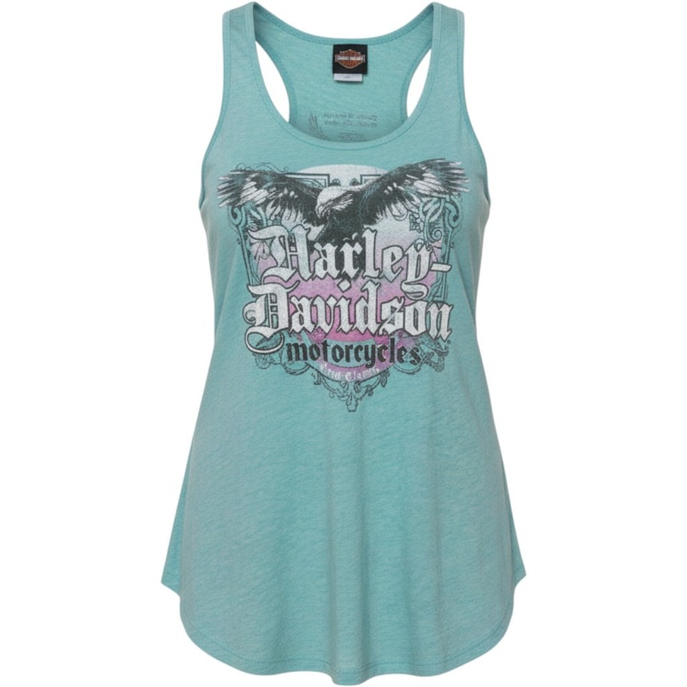 Harley-Davidson Tank Top 2XL Teal Y2K